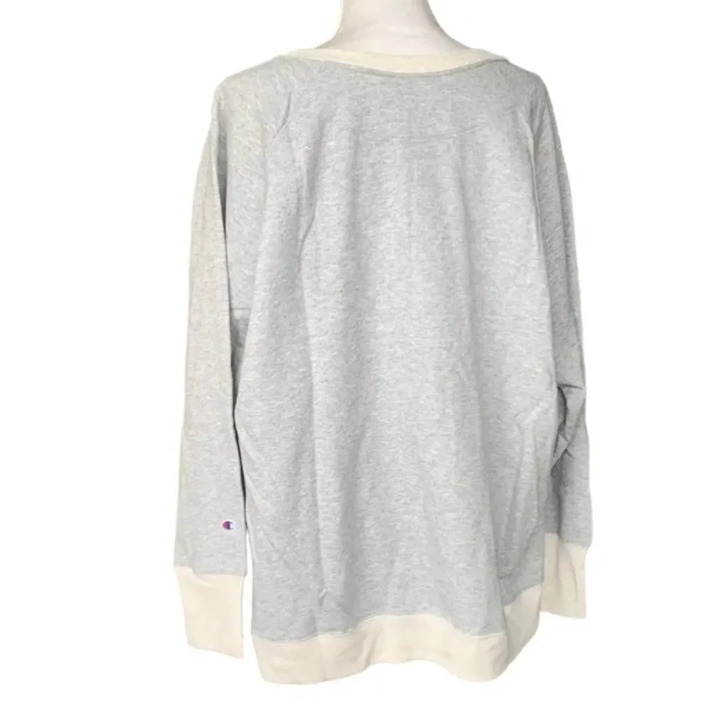 Champion Oxford Fleece pullover sweatshirt grey plus size 4X logo classic - Picture 2 of 13